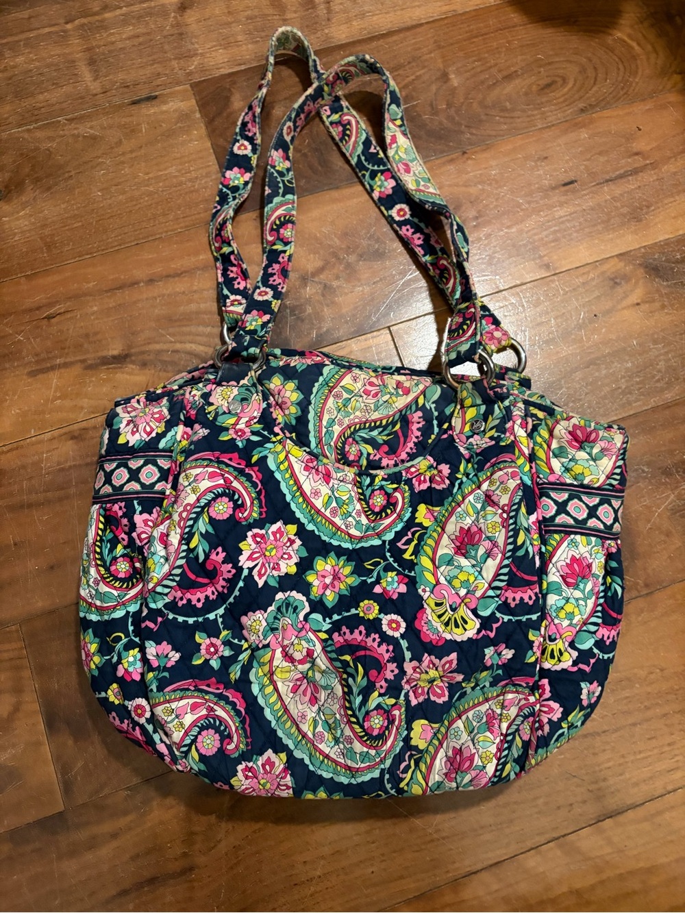 Vera Bradley Navy Multi Paisley Quilted Tote